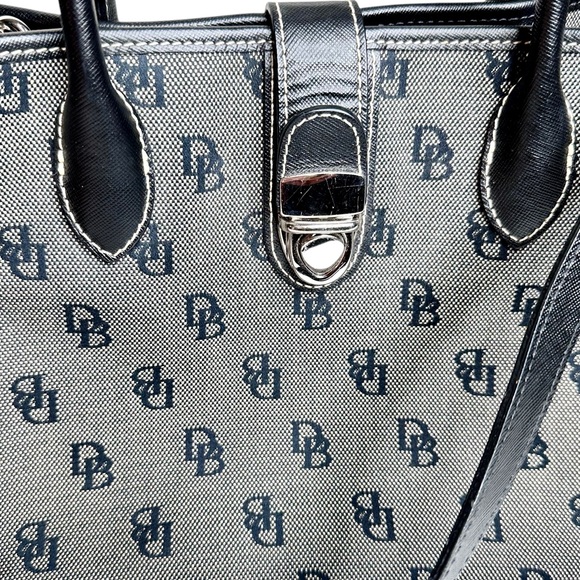 Dooney & Bourke Signature Double Handle Tote Bag Small Black Vintage Purse - Picture 5 of 16